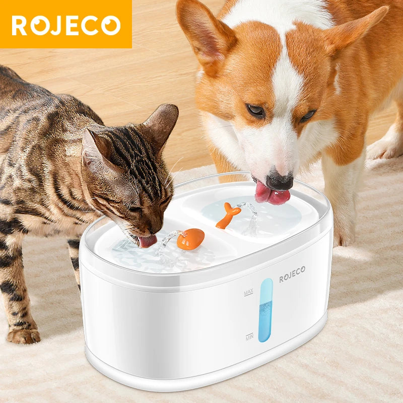 Automatic Pet Water Fountain Dual Bowls