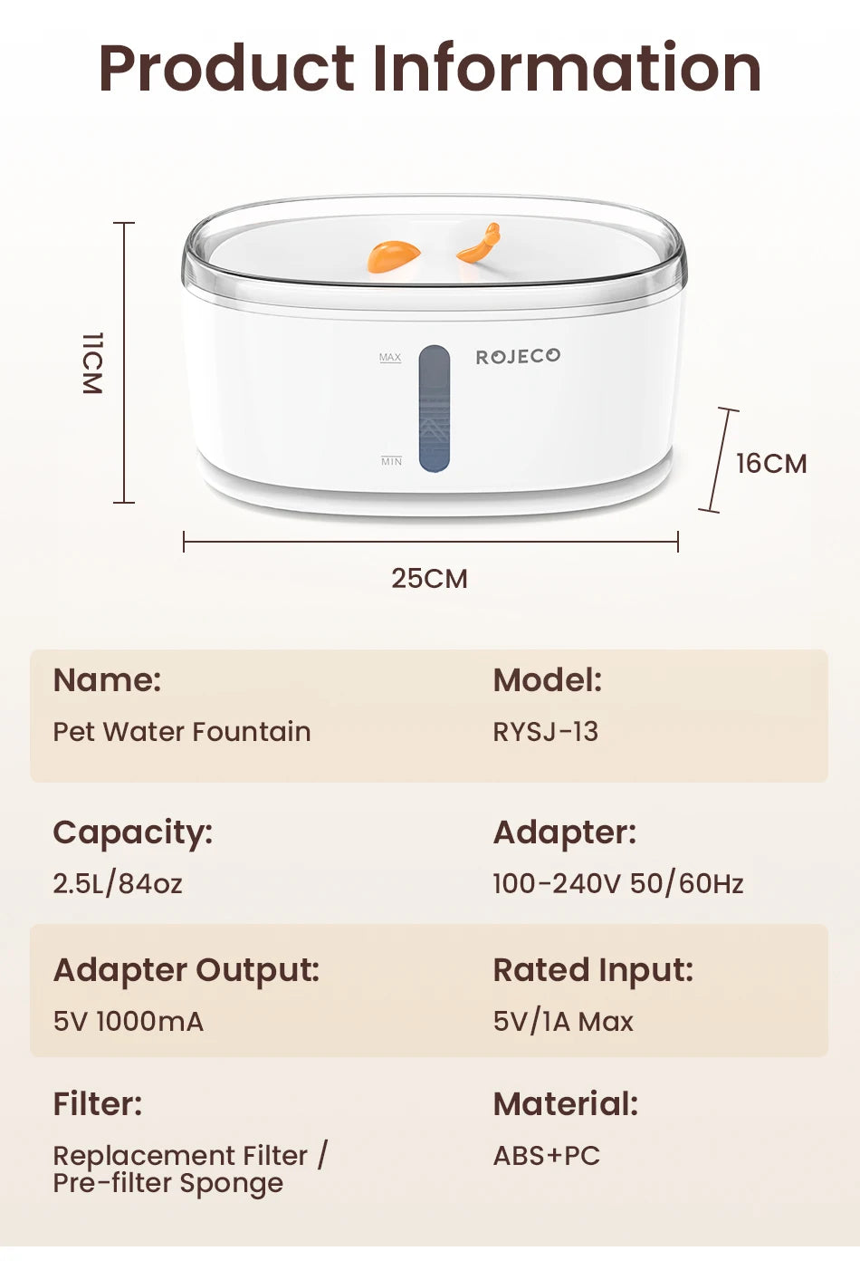 Automatic Pet Water Fountain Dual Bowls