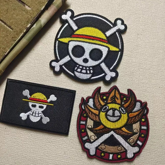 One Piece Luffy Personalized Embroidered Velcro Badge DIY Clothing Decoration Cloth Sticker